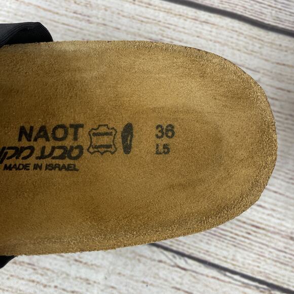 NAOT Tampa Womens Sz EU 36 US 5 Wedge Sandals Black Stretch - Picture 10 of 11